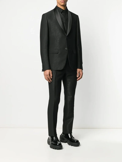 Shop Fendi Ff Pattern Suit In Black