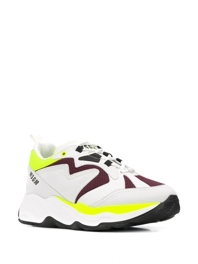 Shop Msgm Contrast-panel Low-top Trainers In White