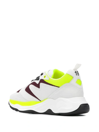 Shop Msgm Contrast-panel Low-top Trainers In White