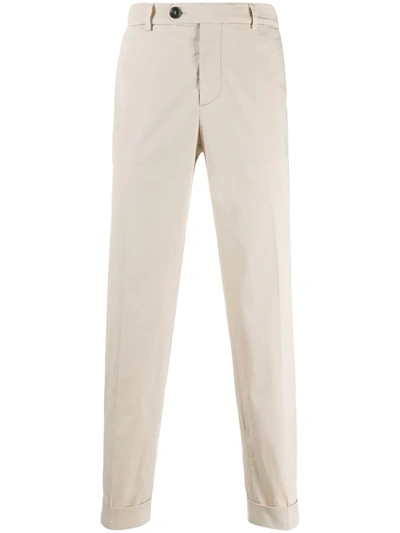 Shop Brunello Cucinelli Turn Up Cuff Chinos In Neutrals