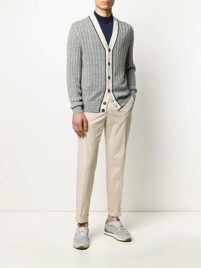 Shop Brunello Cucinelli Turn Up Cuff Chinos In Neutrals