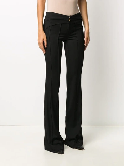 Pre-owned Versace 2000s Medusa Detail Flared Trousers In Black
