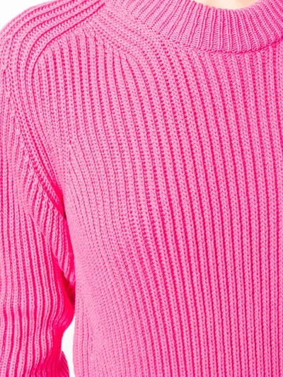 Shop Ami Alexandre Mattiussi Crew-neck Knitted Jumper In Pink