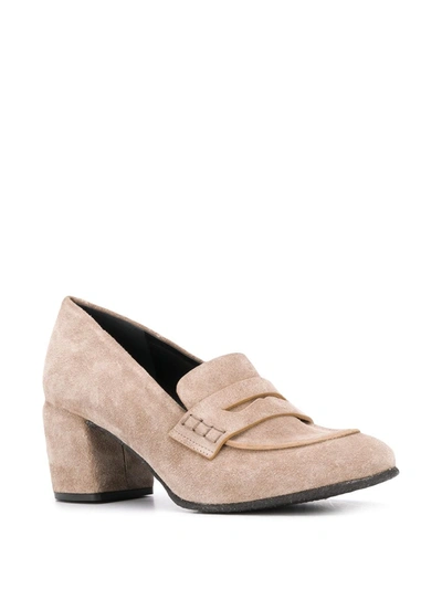 Shop Del Carlo High-heel Loafers In Grey