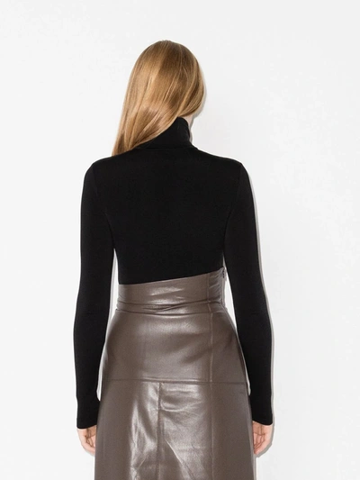 Wolford Colorado Cotton-blend Turtleneck Bodysuit In Black