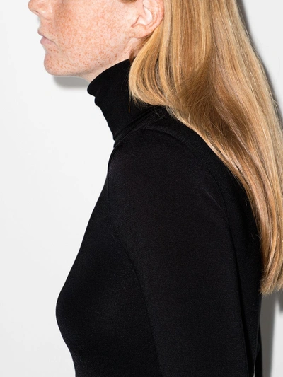 Wolford Colorado Cotton-blend Turtleneck Bodysuit In Black