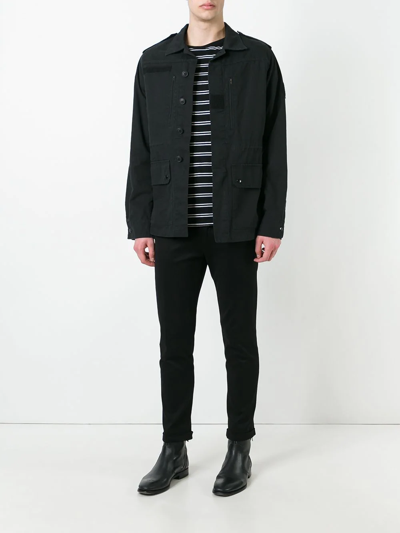 Shop Saint Laurent Pocket Shirt Jacket In Black