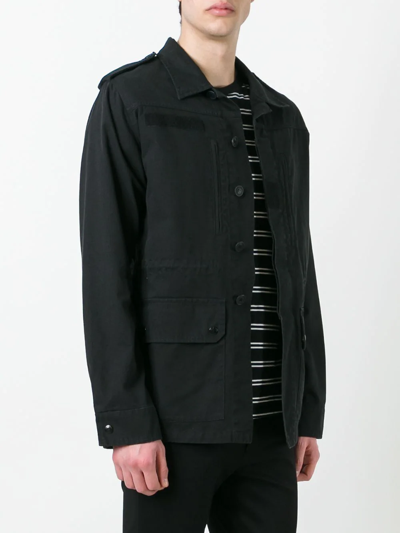 Shop Saint Laurent Pocket Shirt Jacket In Black