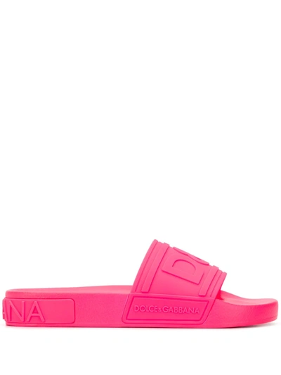 Shop Dolce & Gabbana Logo Sliders In Pink