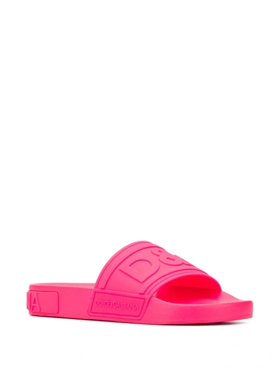 Shop Dolce & Gabbana Logo Sliders In Pink