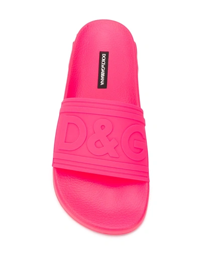 Shop Dolce & Gabbana Logo Sliders In Pink