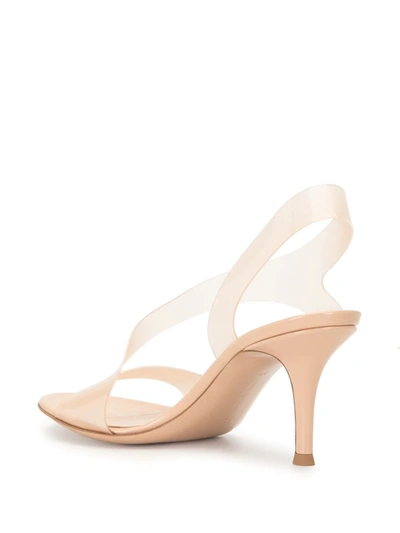 Shop Gianvito Rossi Metropolis 70mm Slingback Sandals In White