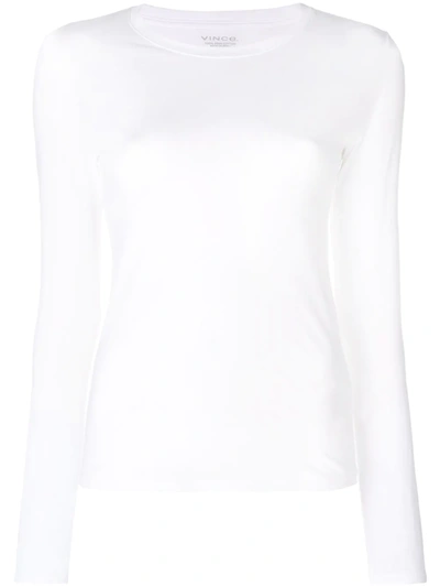 Shop Vince Longsleeved T-shirt In White