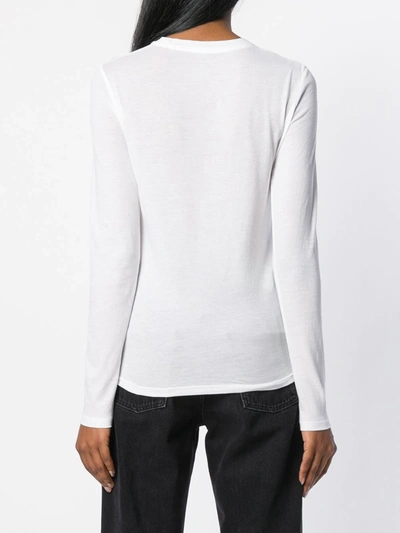 Shop Vince Longsleeved T-shirt In White