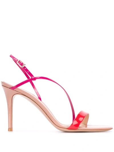 Shop Gianvito Rossi Manhattan Tri-colour Sandals In Pink