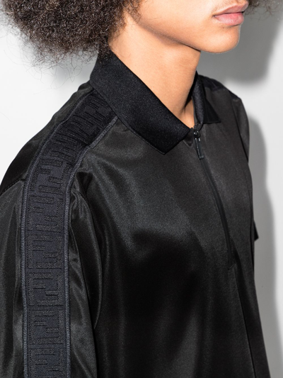 Shop Fendi Ff-motif Short-sleeve Polo Shirt In Schwarz