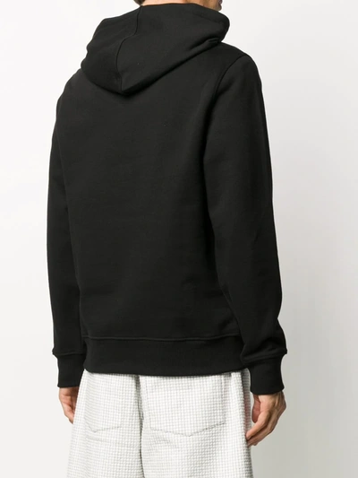 Shop Daily Paper Embroidered Logo Hoodie In Black