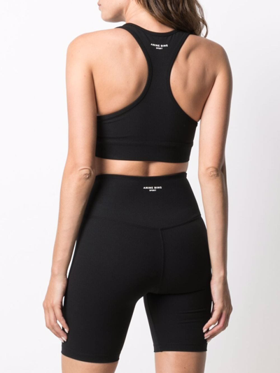 Shop Anine Bing Logo-print Sports Bra In Schwarz