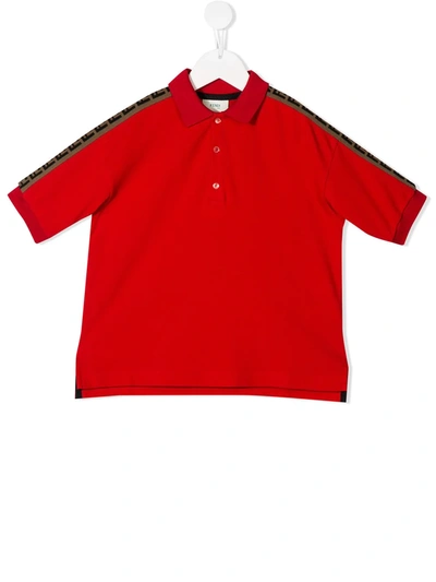 Shop Fendi Logo Detail Polo Shirt In Red