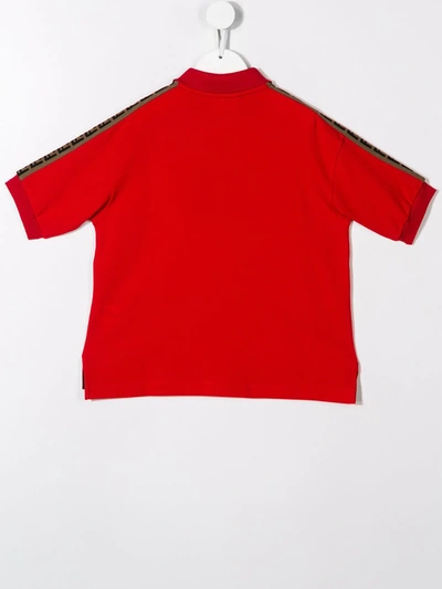Shop Fendi Logo Detail Polo Shirt In Red