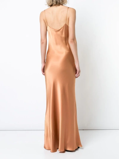 Shop Voz Liquid Slip Dress In Brown