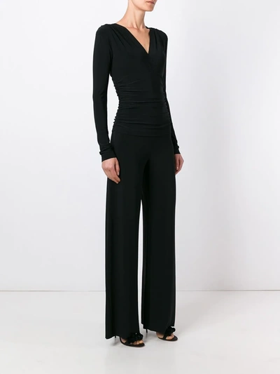 Shop Norma Kamali V-neck Jumpsuit In Black