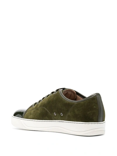 Shop Lanvin Panelled Sneakers In Green