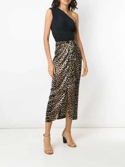 Amir Slama Ruched Panelled Body Top In Black