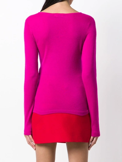 Pre-owned Saint Laurent 1980's Boat Neck Top In Pink