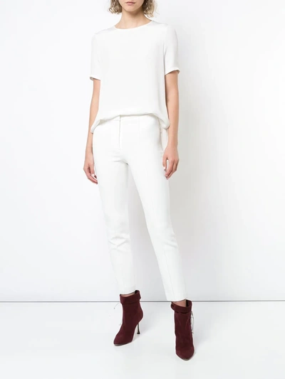 Shop Adam Lippes Cigarette Skinny Trousers In White