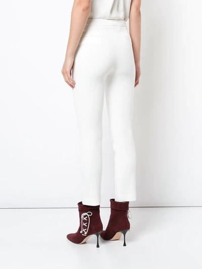 Shop Adam Lippes Cigarette Skinny Trousers In White