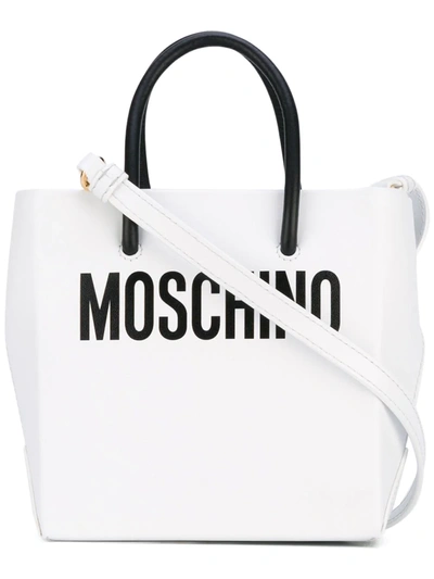 Shop Moschino Cross-body Mini Shopper Bag In White