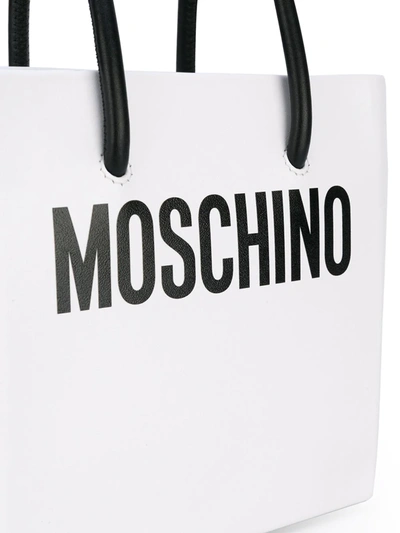 Shop Moschino Cross-body Mini Shopper Bag In White