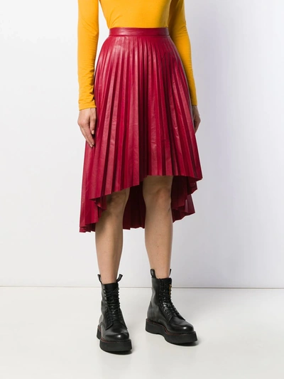 Shop Isaac Sellam Experience Pleated Midi Skirt In Red