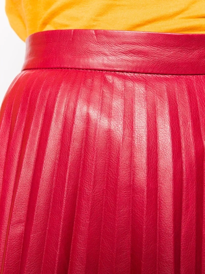 Shop Isaac Sellam Experience Pleated Midi Skirt In Red