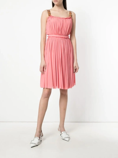 Shop Alexander Mcqueen Gathered Short Dress In Pink