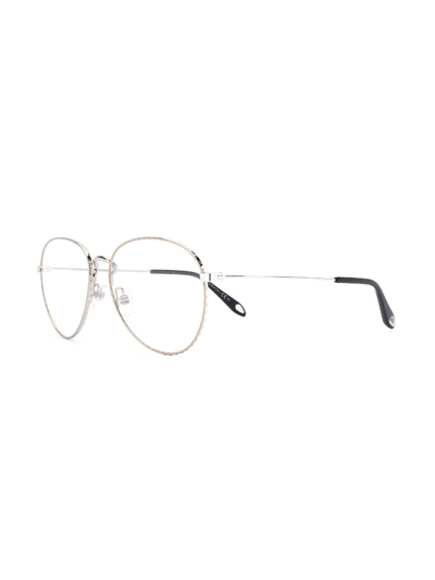 Shop Givenchy Round Frame Glasses In Silver