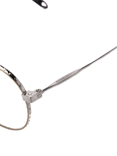 Shop Givenchy Round Frame Glasses In Silver