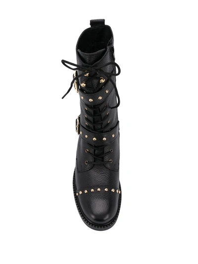 Shop Kurt Geiger Studded Biker Boots In Black