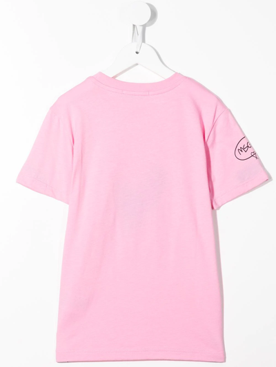 Msgm Teen Dreamer Slogan-print Cotton T-shirt In Pink