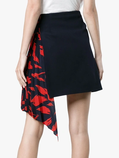 Shop Givenchy Pleated Godet Mini Skirt In Blue