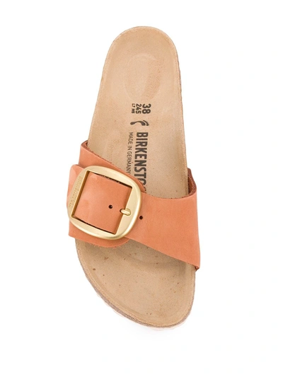 Shop Birkenstock Open Toe Buckled Sandals In Brown