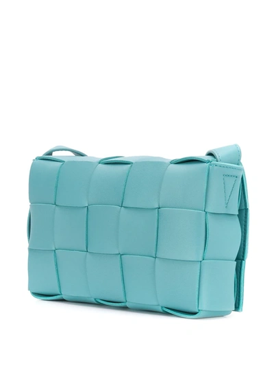 Shop Bottega Veneta Intrecciato Cassette Shoulder Bag In Blue