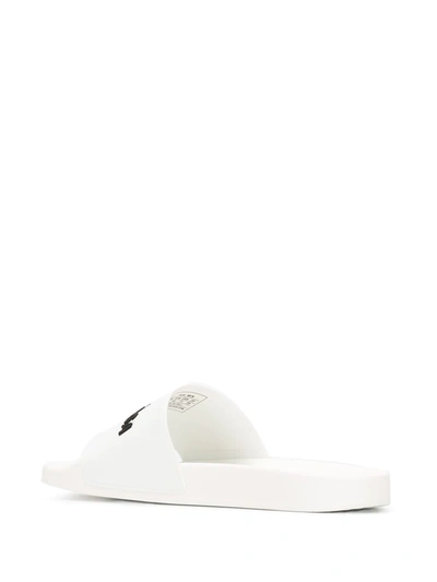 Balenciaga Lettering Logo Pool Slides In White