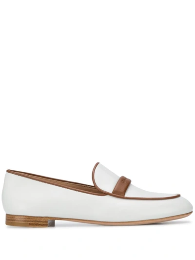 Shop Gianvito Rossi Two-tone Leather Loafers In White