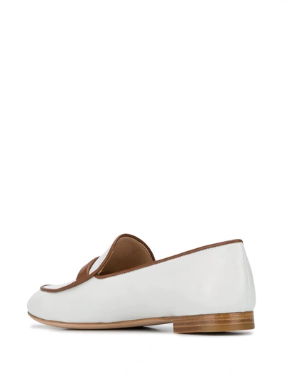 Shop Gianvito Rossi Two-tone Leather Loafers In White