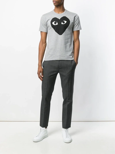 Comme Des Garçons Play Melange Grey Cotton T-shirt  Grey Comme Des Garcons Play Uomo M In Grey