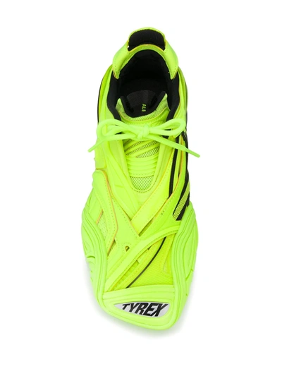 Balenciaga Tyrex Mesh-detailed Rubber Sneakers In Yellow