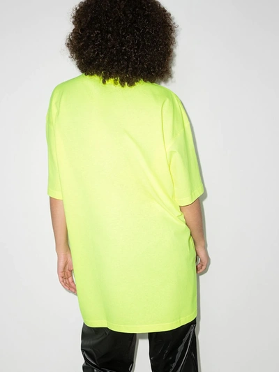 Shop Vetements Logo-print Oversized T-shirt In Yellow