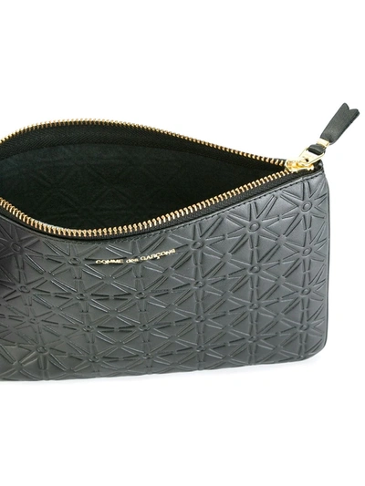 Comme Des Garçons Embossed Zip Wallet In Black